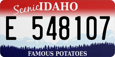 ID license plate E548107