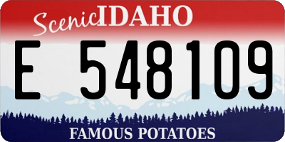 ID license plate E548109