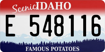ID license plate E548116