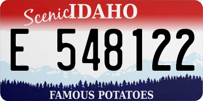 ID license plate E548122