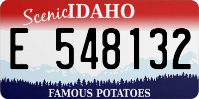 ID license plate E548132