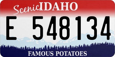 ID license plate E548134