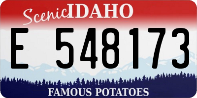 ID license plate E548173