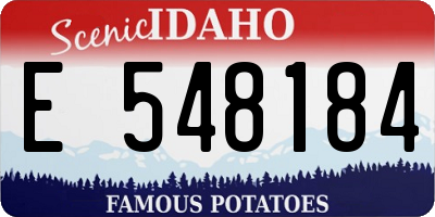 ID license plate E548184