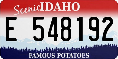 ID license plate E548192