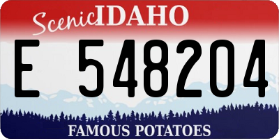 ID license plate E548204