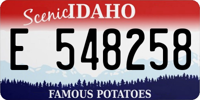 ID license plate E548258