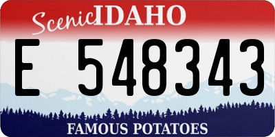 ID license plate E548343