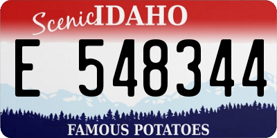 ID license plate E548344
