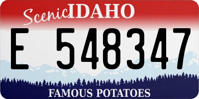 ID license plate E548347