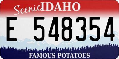 ID license plate E548354