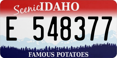 ID license plate E548377