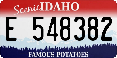 ID license plate E548382