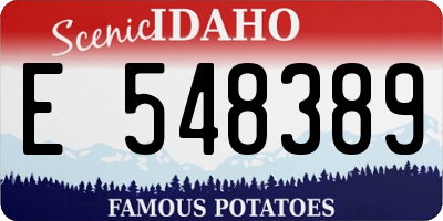 ID license plate E548389