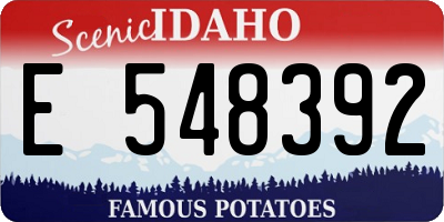 ID license plate E548392