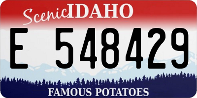 ID license plate E548429