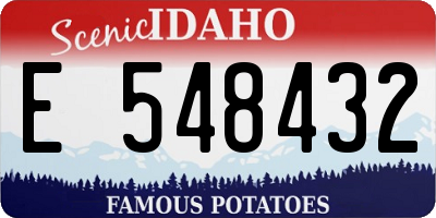ID license plate E548432