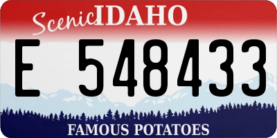ID license plate E548433