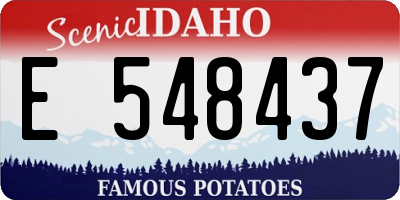 ID license plate E548437