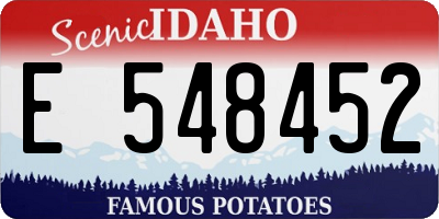 ID license plate E548452
