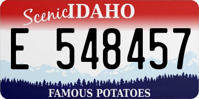 ID license plate E548457