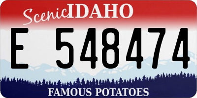 ID license plate E548474