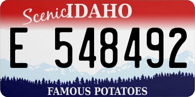 ID license plate E548492