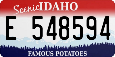 ID license plate E548594