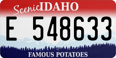 ID license plate E548633