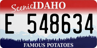ID license plate E548634