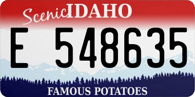 ID license plate E548635