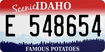 ID license plate E548654