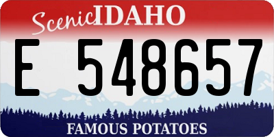 ID license plate E548657