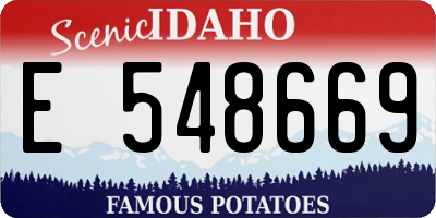 ID license plate E548669