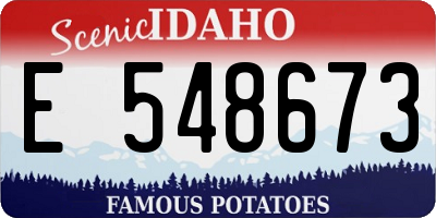 ID license plate E548673