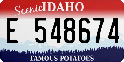ID license plate E548674