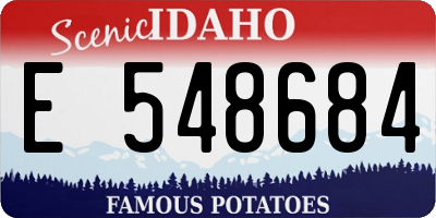 ID license plate E548684