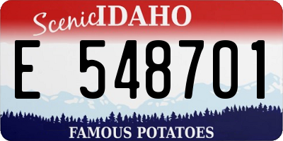 ID license plate E548701