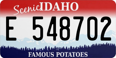 ID license plate E548702