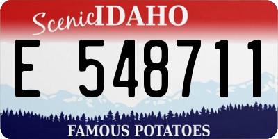 ID license plate E548711