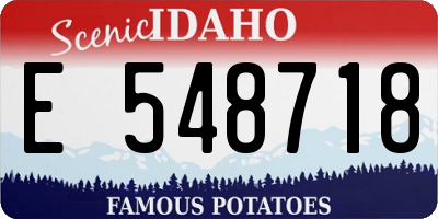 ID license plate E548718