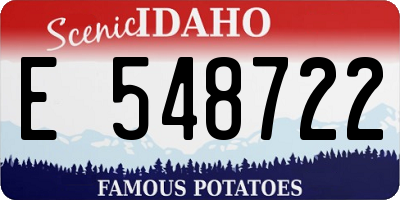 ID license plate E548722