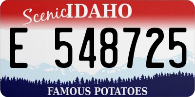 ID license plate E548725