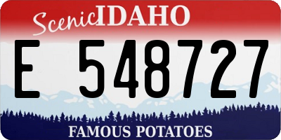 ID license plate E548727