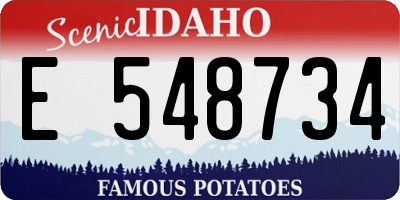 ID license plate E548734