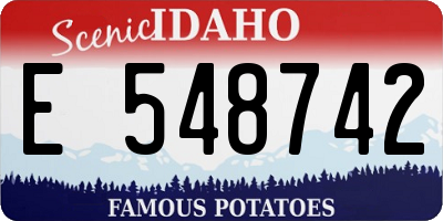 ID license plate E548742