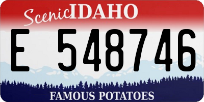 ID license plate E548746