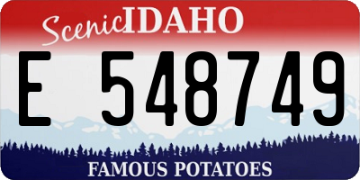 ID license plate E548749