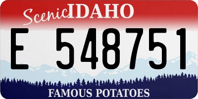 ID license plate E548751