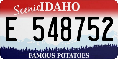 ID license plate E548752
